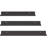  Polica na zidu s policom Zidne 3 pcs Crna 80 x 9 x 2.5 cm | shoptok.hr