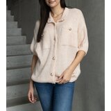 Gemre Shela women's pink short-sleeve sweater with decorative buttons | shoptok.hr