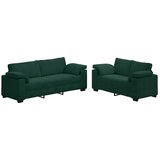  Dvodijelni set sofa s jastucima, tamnozeleni baršun | Shoptok.si