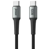 Usb data kabal su-k110 pleteni fast 100w 5a type-c na type-c 2m sivi ( U2146 )