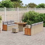 Set od 10 komada vrtnog namještaja s jastučićima Bež Poliratan Akacija sofa za dvoje s jastučićima Bež Poliratan set od 3 koma | shoptok.hr