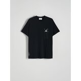 Reserved majica regular s potiskom - črna | Shoptok.si