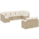 vidaXL 9-dijelni set vrtnih sofa s jastucima bež od poliratana | shoptok.hr