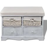 vidaXL klop s prostorom za shranjevanje bela 62x33x42 cm pavlovnija, (20772342) | Shoptok.si