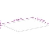  Ploča za stol 90x70x1,5 cm pravokutna masivno grubo drvo manga | shoptok.hr