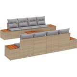 vidaXL 9-komadni vrtni sofa set s jastucima bež poli ratan akacija | shoptok.hr