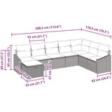  Sjedeća garnitura za vrt 8 kom. poliratan Siva 288,5 x 178,5 x 85 cm | Shoptok.si
