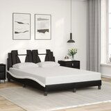 Maison Chic Posteljni okvir - Dvoposteljna postelja - Zakonska postelja z vzglavjem črn in bel 140x200 cm umetno usnje-J16018, (21768219) | Shoptok.si