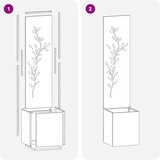 vidaXL Privatnost u vrtu Cvjetni Srebrna 32 x 140 cm Nehrđajući čelik | shoptok.hr