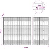  Gabion s žicom debljine 3,5 mm i mrežom 5x10 cm 1150x30x150 cm | shoptok.hr