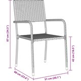  Vrtni set za objed 7 kom. Siva poliratan | shoptok.hr