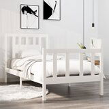 The Living Store Posteljni okvir bel iz trdnega lesa 90x190 cm - Posteljni Okvir, (21530221) | Shoptok.si