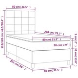  Box spring postelja z vzmetnico temno siva 80x200 cm blago, (20790452) | Shoptok.si