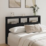 Maison Chic posteljno vzglavje - vzglavna omarica - nočna omarica led črna 160x17x102 cm, (21704121) | Shoptok.si