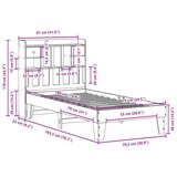  Posteljni okvir brez vzmetnice voščeno rjav 75x190 cm borovina, (21530995) | Shoptok.si