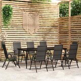  9-dijelni vrtni blagovaonski set crni | shoptok.hr