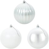  Set božićnih kuglica XXL 3 kom. Bijela Ø 25 cm Plastika - Bijela Ø 25 cm (3 kom) | shoptok.hr