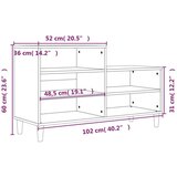Ormarić Omarica za čevlje dimljeni hrast 102x36x60 cm inženirski les, (20595032) | Shoptok.si