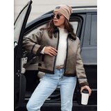 DStreet Kurtka damska KASAMIRA zamszowa z kożuszkiem kawowa | shoptok.hr
