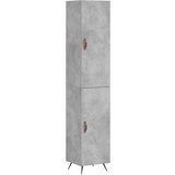 vidaXL Visoka omara betonsko siva 34,5x34x180 cm inženirski les | Shoptok.si