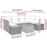  7-dijelni vrtni sofa set s jastučićima Crni poli ratan akacija | shoptok.hr