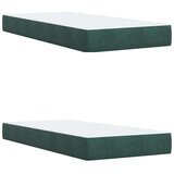 vidaXL Box spring postelja z vzmetnico temno zelena 200x200 cm žamet, (21306575) | Shoptok.si