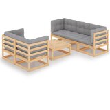 Maison Chic Seti vrtnega pohištva - Vrtna garnitura - Vrtni pohištvo set 6-delna z blazinami trdna borovina, (21805933) | Shoptok.si