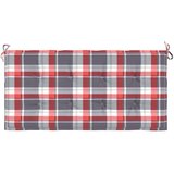 vidaXL Blazina za vrtno klop rdeč karo vzorec 120x50x3 cm blago | Shoptok.si
