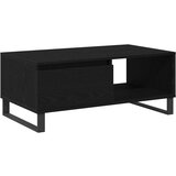 vidaXL Klubska miza Črni hrast Inženirski les in metal Standardna | Shoptok.si