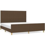  Okvir za krevet s uzglavljem tamnosmeđi 160x200 cm od tkanine | shoptok.hr