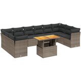 Maison Chic Seti vrtnega pohištva - Vrtna garnitura - Vrtni pohištvo set 11-delna z blazinami siv poli ratan, (21816206) | Shoptok.si