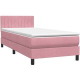 Box spring krevet s madracem ružičasti 80 x 220 cm baršunasti | shoptok.hr