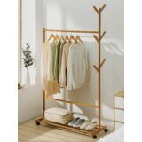 Kondela Premično stojalo za oblačila, bambus, širina 100 cm, VIKIR tip 3 | Shoptok.si