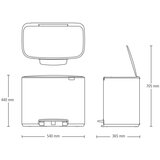 Brabantia bo kanta za otpad s pedalom i plastičnim umetkom 36 l - platinum | shoptok.hr