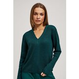Marisse Fitted V-Neck Sweater In Emerald Green Cijene