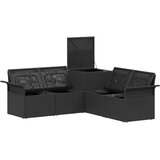  Set sofe 5 kom. Crna i Plava Poli Rattan i čelik | shoptok.hr