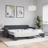 vidaXL Dnevni krevet s pomoćnim ležajem bez madraca tamno siva 90x190 cm - Tamno siva 90 x 190 cm s krevetom na izvlačenje | shoptok.hr