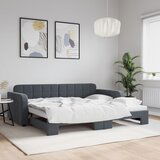 vidaXL Izvlečna dnevna postelja temno siva 90x190 cm žamet Cene
