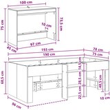  Krevet za djecu s visokim okvirom i stolom 2 kom. Siva Sonoma 75 x 190 cm | Shoptok.si
