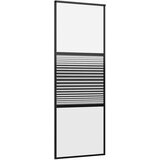 vidaXL Drsna vrata Črna 76 x 205 cm Kaljeno steklo in aluminij | Shoptok.si