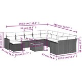 vidaXL 12-dijelni set vrtnih sofa od poliratana s jastucima crni | shoptok.hr