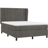  Box spring posteljni z vzmetnico temno siv 140x190 cm žamet, (20739530) | Shoptok.si