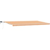 vidaXL Ročna retraktibilna tenda z LED v rumeni in oranžni barvi 600x300 cm | Shoptok.si