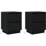 Noćni ormarići s LED svjetlima 2 kom crni 39x34.5x50 cm | shoptok.hr