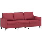  Kavč trosed vinsko rdeč 180 cm umetno usnje | Shoptok.si