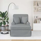  Naslonjač z krilom z blazino Svetlo siva 91 x 157 x 91 cm blago, (5000133189) | Shoptok.si