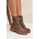 Boto Women's Workery Boots with Lining with Decorative Strap Dark Beige Ulivine | Shoptok.si