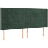  the living store vzglavje z ušesi temno zeleno 183x16x118/128 cm žamet - vzglavje, (21453875) | Shoptok.si