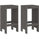 vidaXL barski stolci 2 kom sivi 40 x 36 x 75 cm od masivne borovine | shoptok.hr