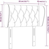  Vzglavje z ušesi temno modro 83x23x78/88 cm žamet, (20936278) | Shoptok.si